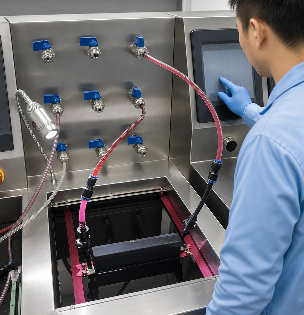 Mocai industrial printhead cleaning machine using proprietary cleaning solution