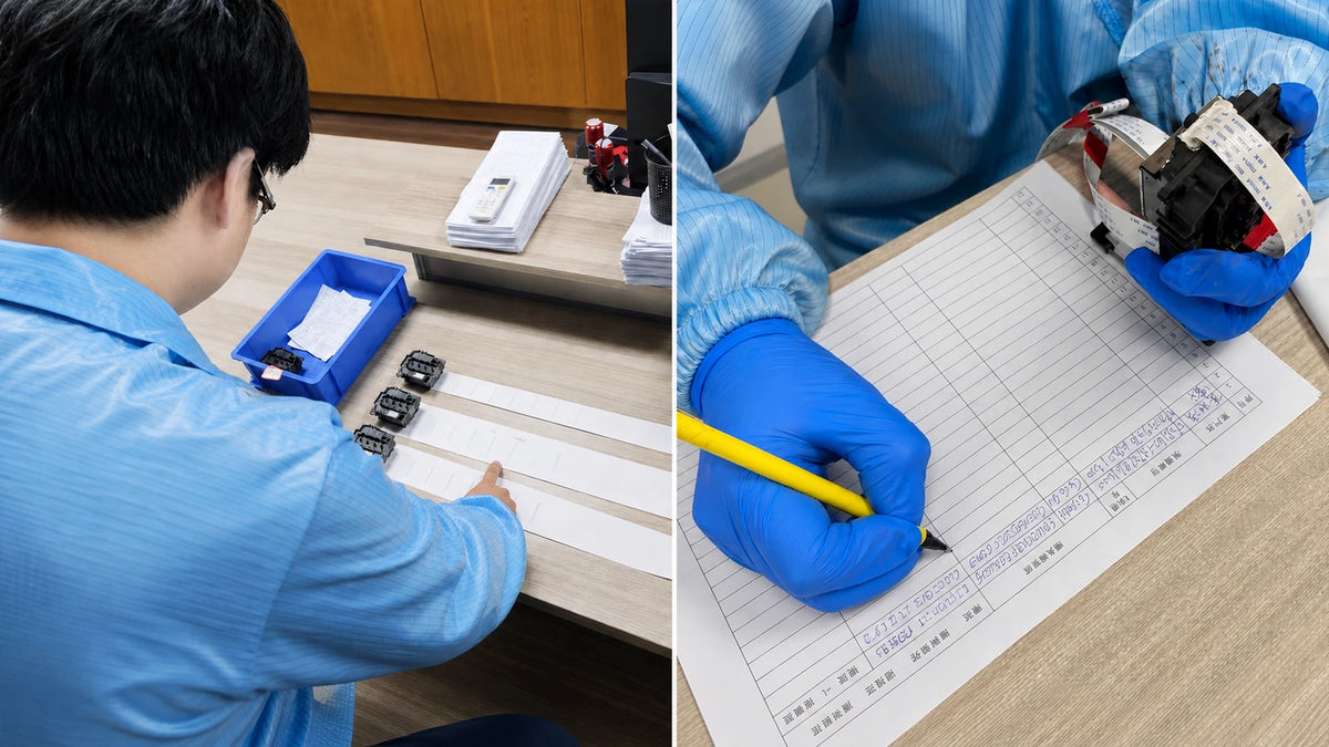 Mocai Digital technician evaluating an industrial printhead